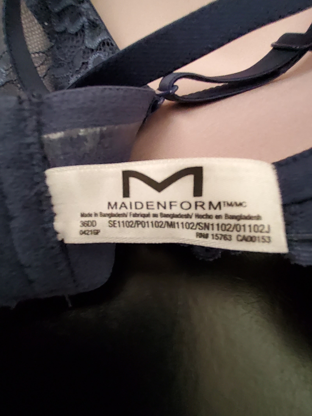 Maidenform Dark Blue Lace-Accented Bra